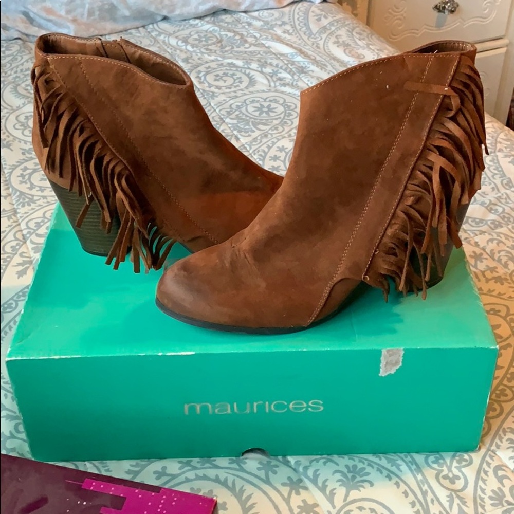 Brown ankle booties